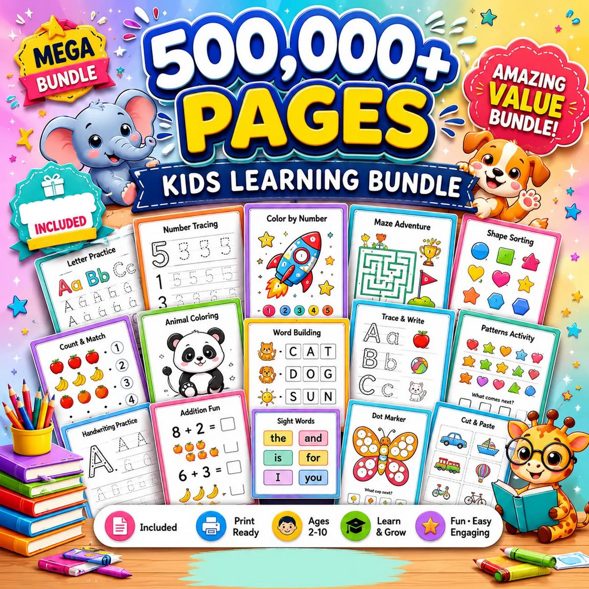 Méga Pack Éducatif 18000+Fiches d'Activités Enfants 2-10 ans |